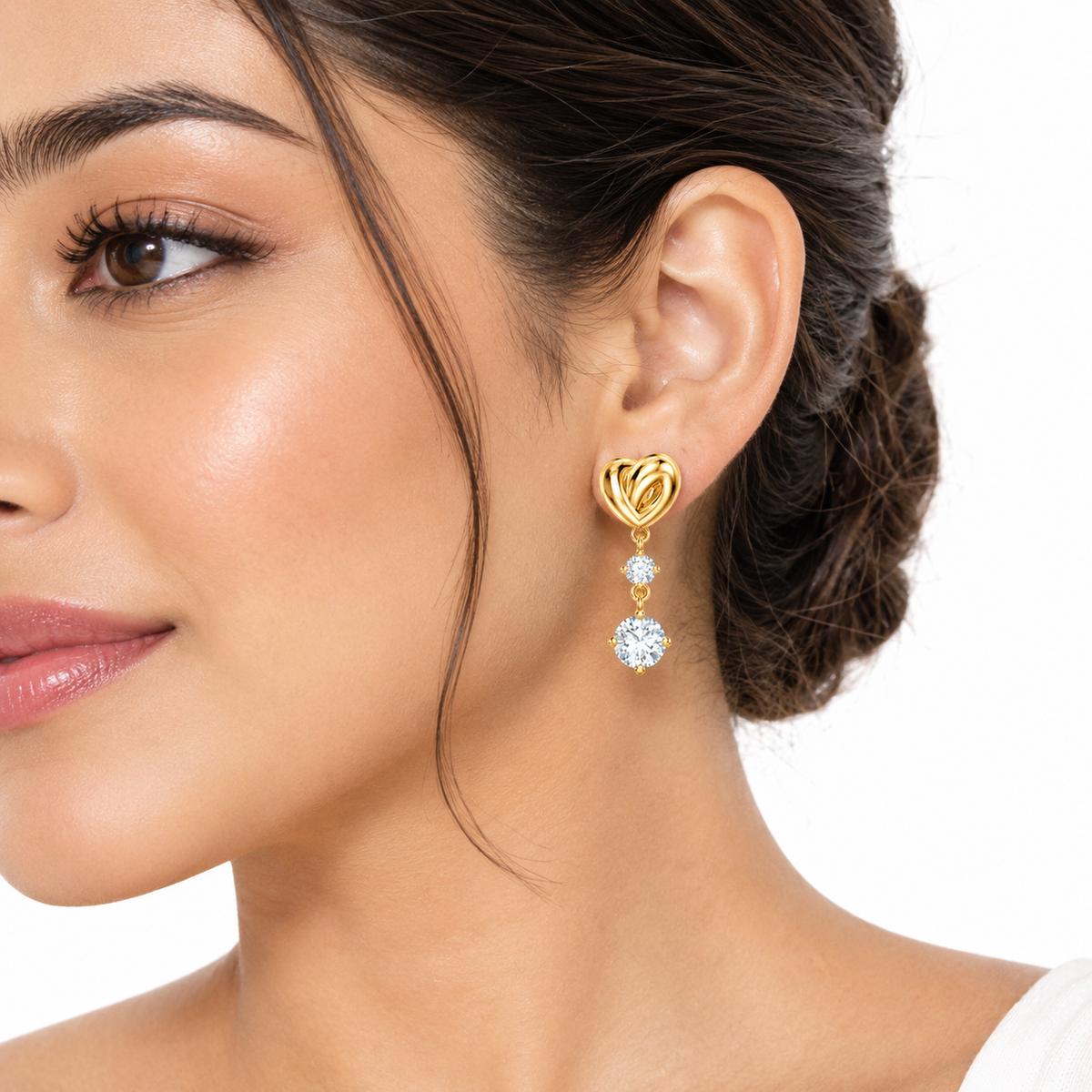 Interlocking Heart Drop Earrings