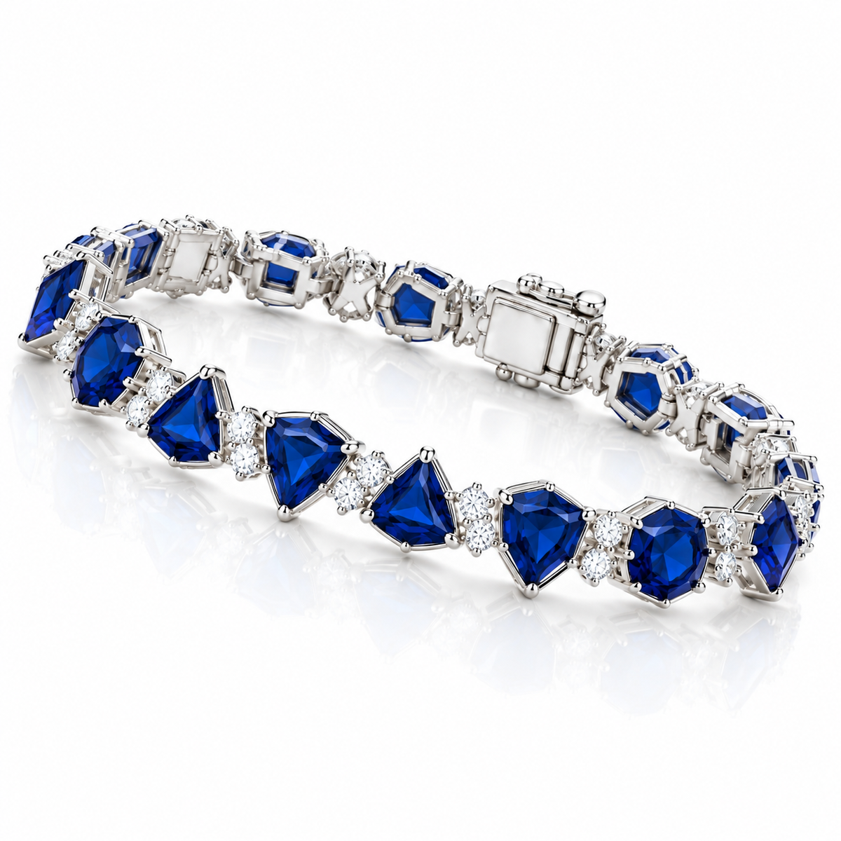 Royal Sapphire and Diamond Tennis Bracelet