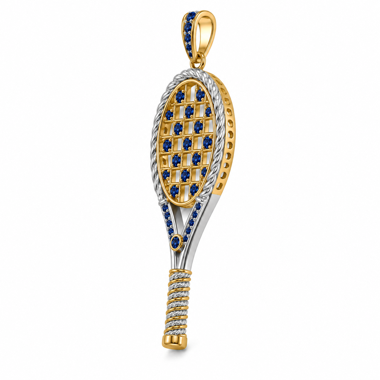 Champion Sapphire Tennis Racket Pendant