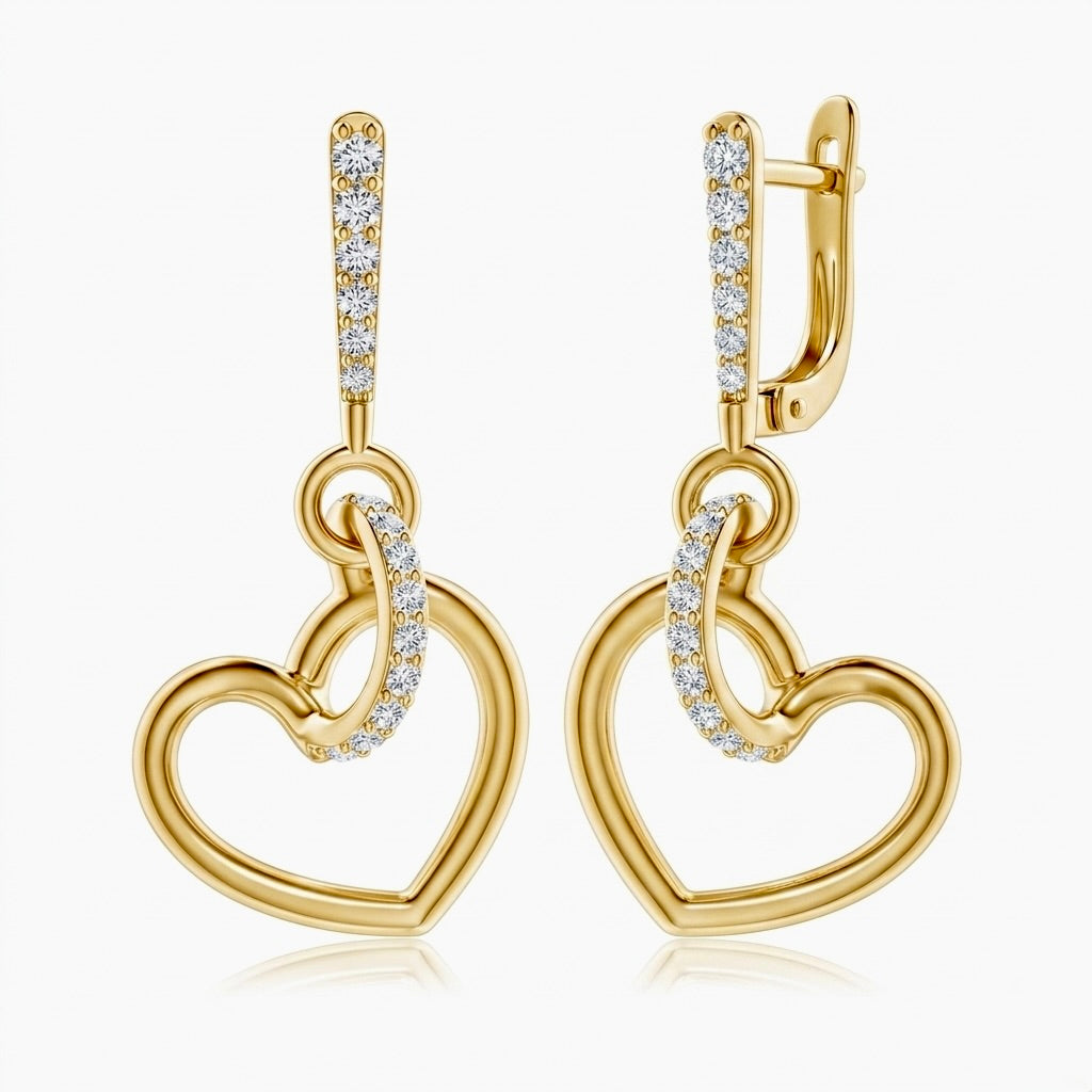 Intertwined Heart Drop Earrings