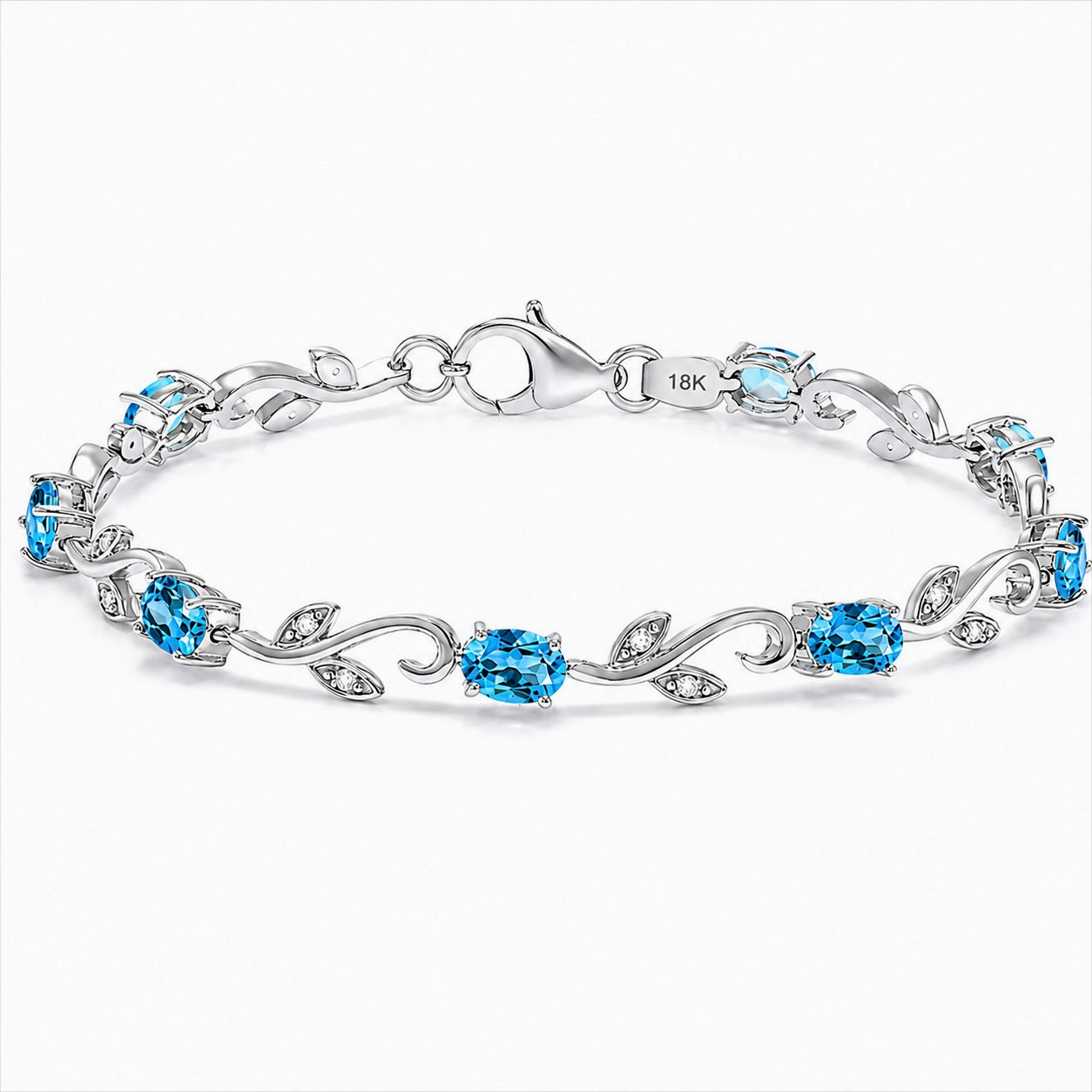 Botanical Blue Topaz Vine Bracelet