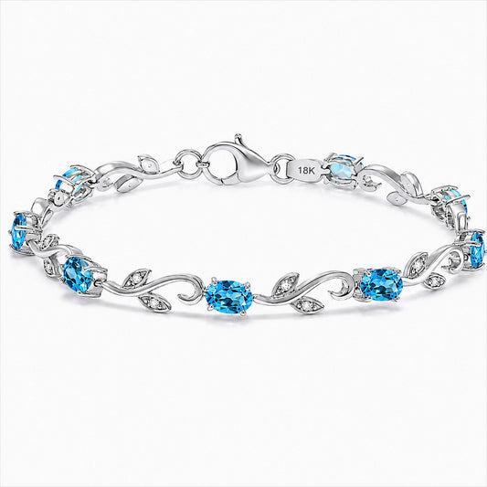Botanical Blue Topaz Vine Bracelet
