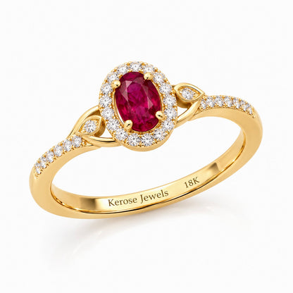 Ruby Halo Ring