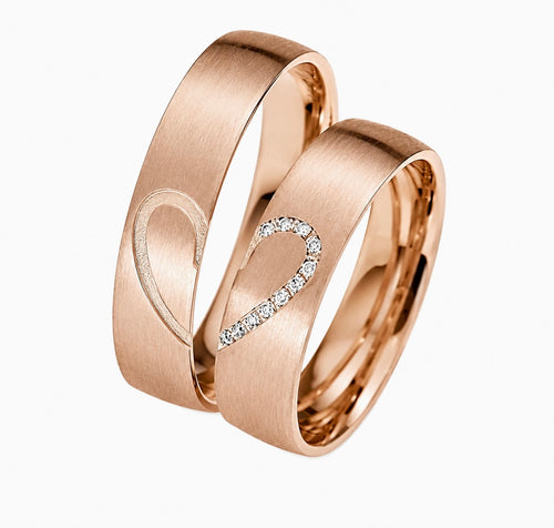 Interlocking Heart Couple Bands