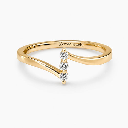 Triple-Stone Bypass Ring
