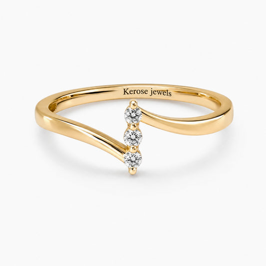 Triple-Stone Bypass Ring