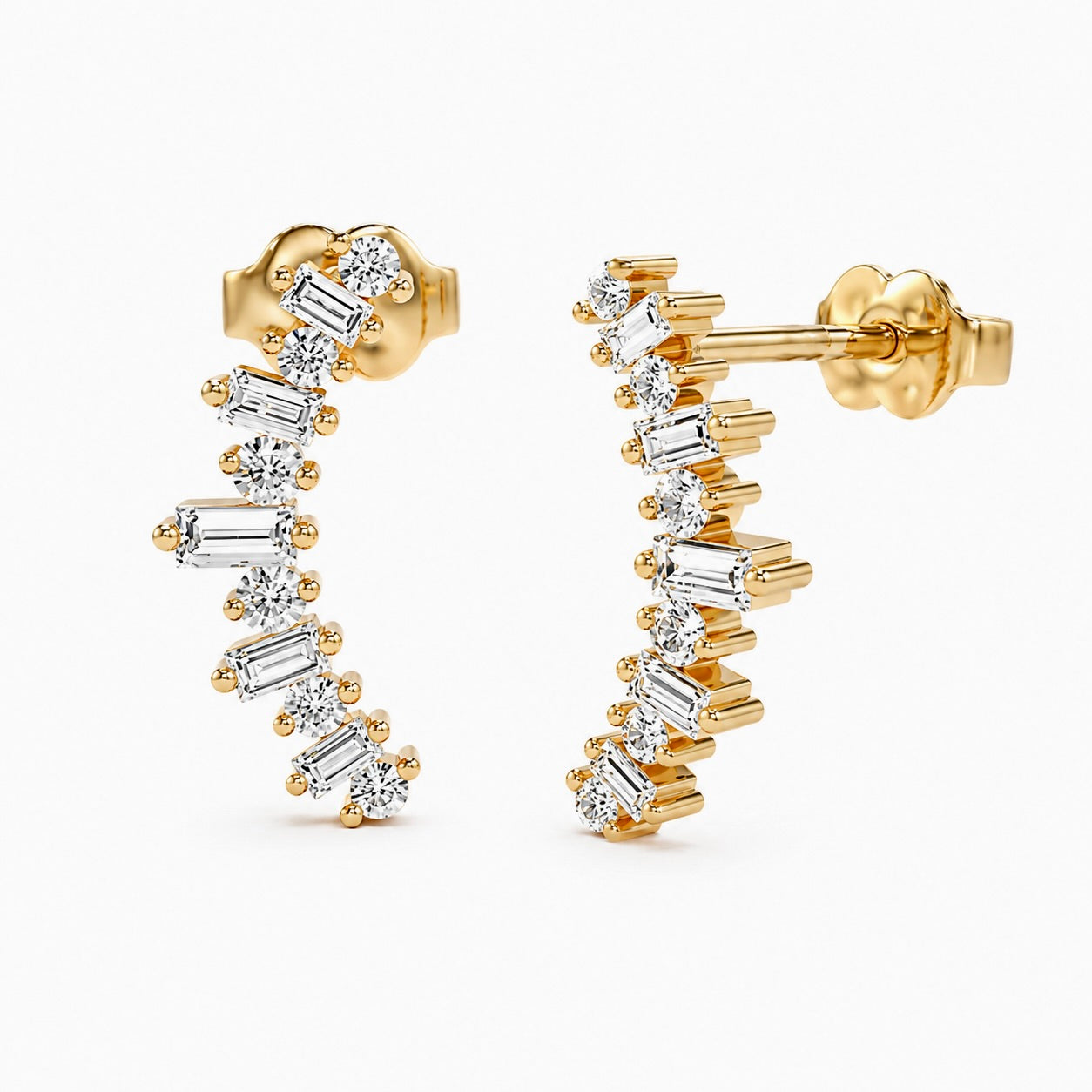 Geometric Diamond Ear Climbers