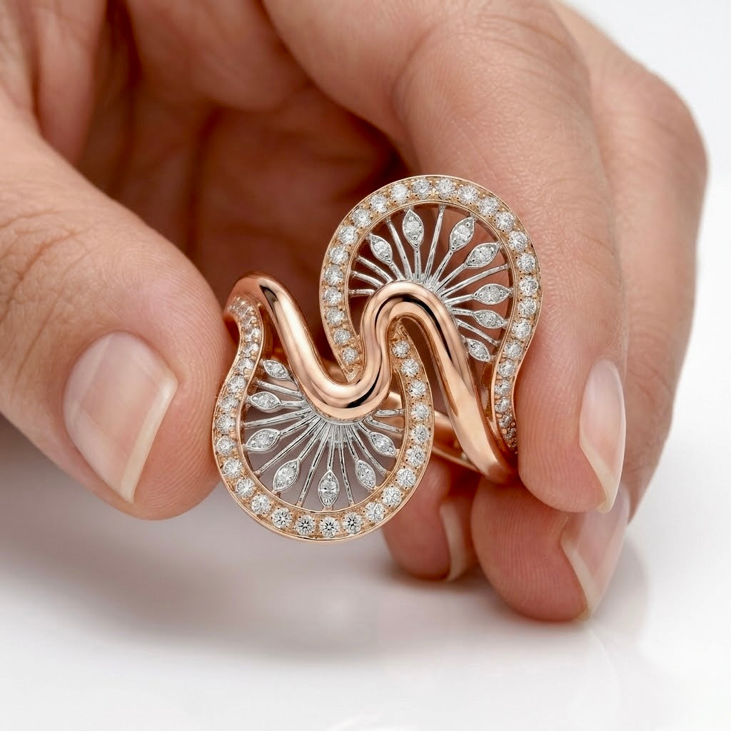 Peacock Whispers Statement Ring
