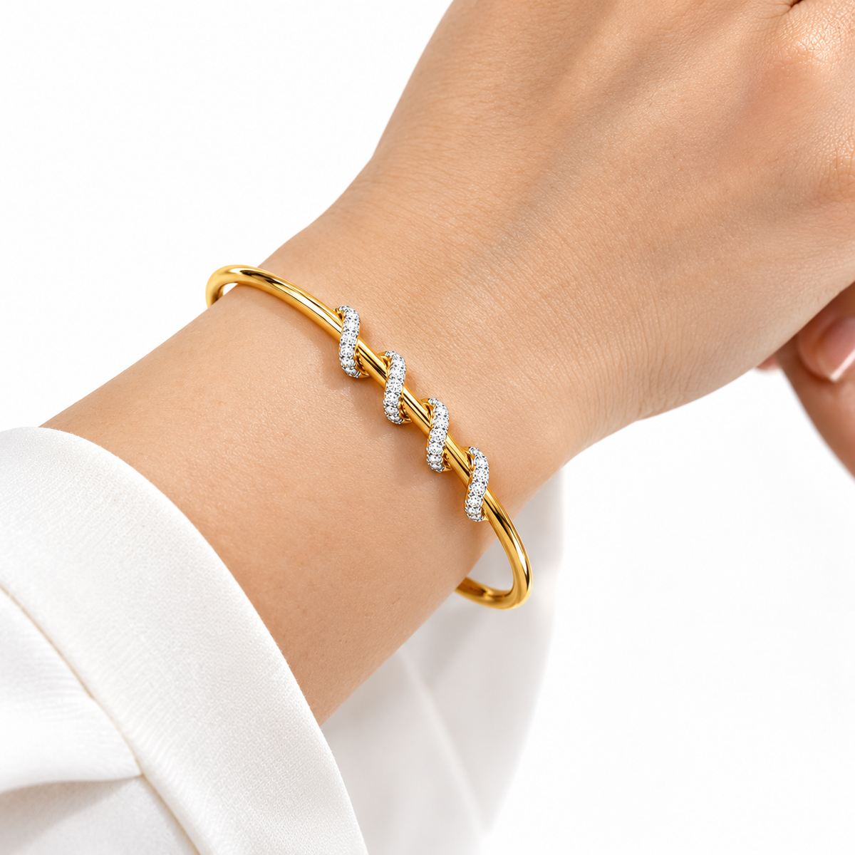 Spiral Diamond Wrap Bangle