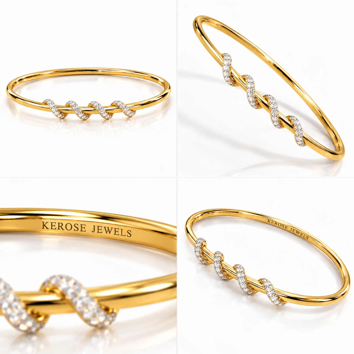 Spiral Diamond Wrap Bangle