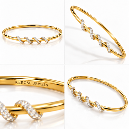 Spiral Diamond Wrap Bangle