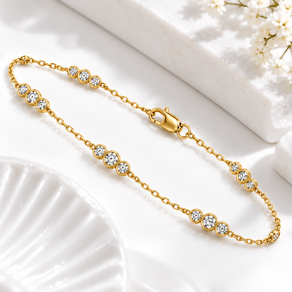 Bezel Trio Station Bracelet