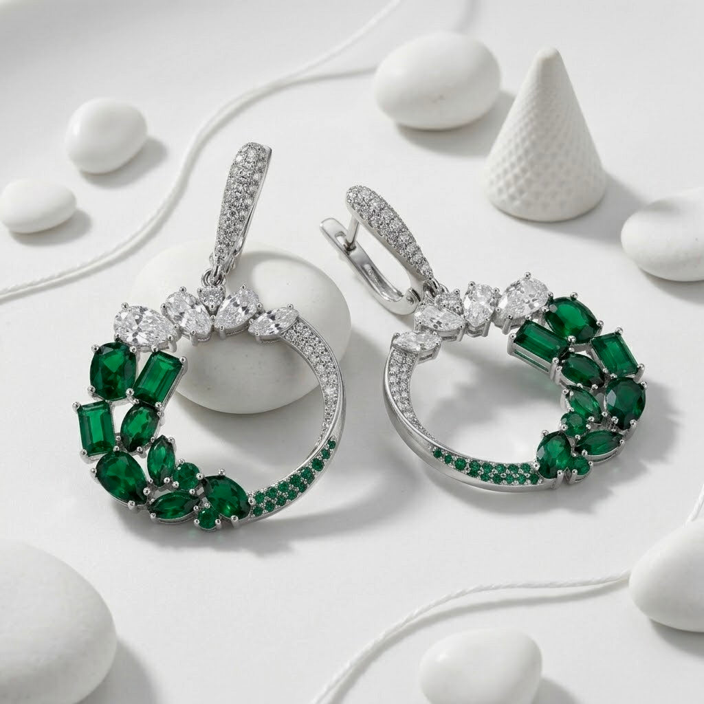 Encircled Verdant Bloom Earrings