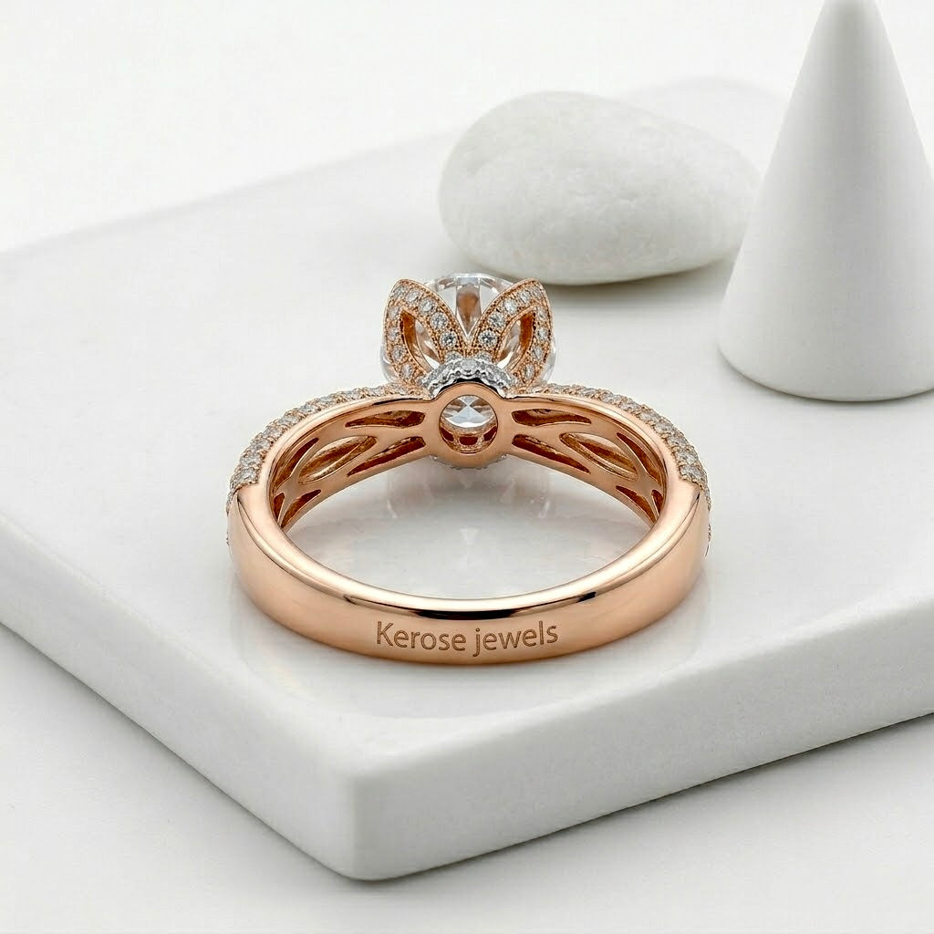 Lotus Blossom Solitaire Engagement Ring