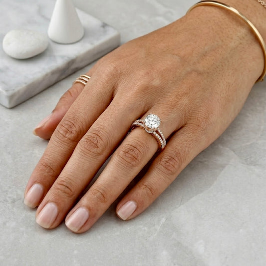 Lotus Blossom Solitaire Engagement Ring