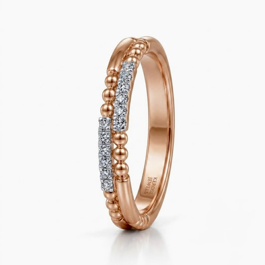 Duet Milgrain Diamond Stackable Ring