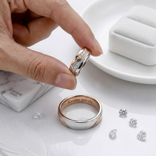 Harmony Dual-Tone Wedding Band Pair