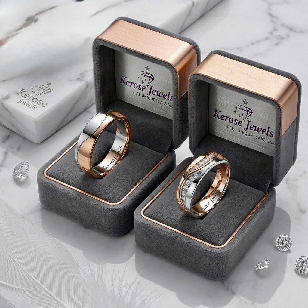 Harmony Dual-Tone Wedding Band Pair