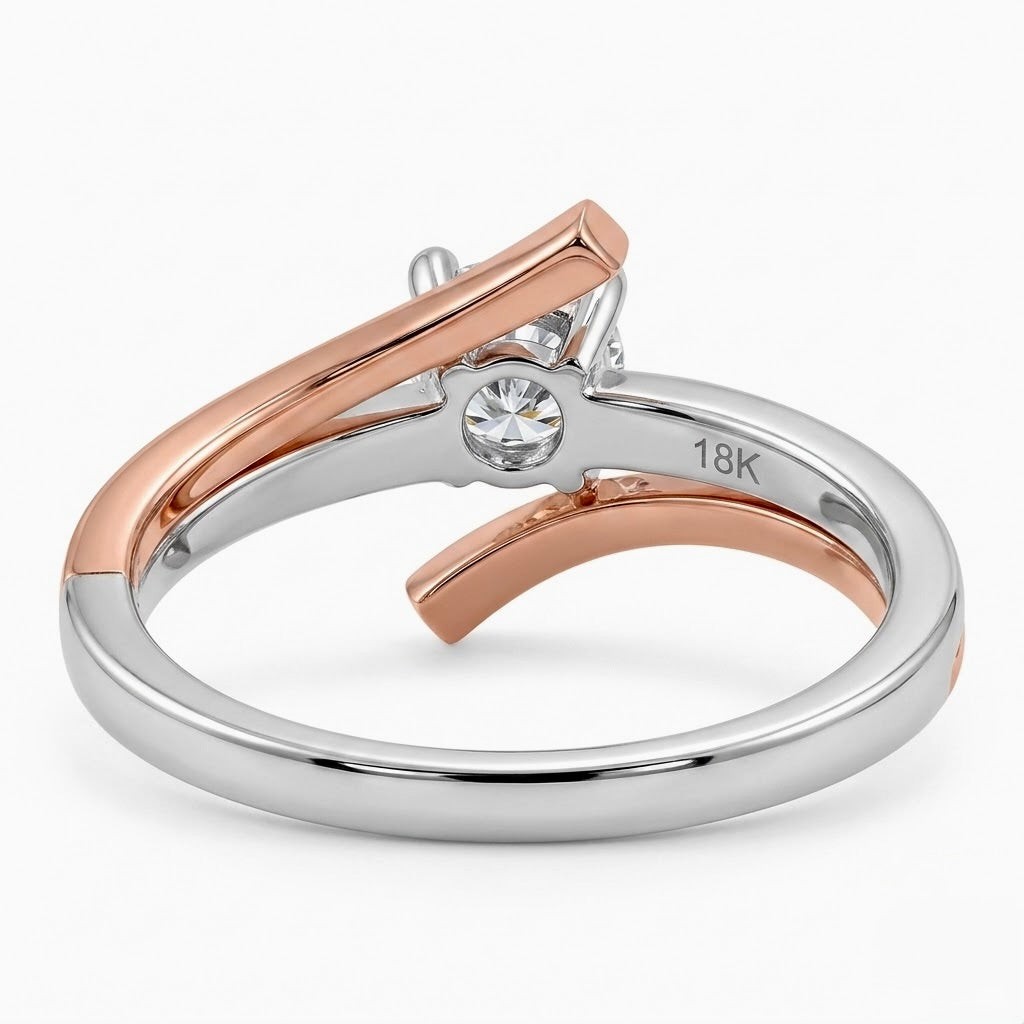 Duo-Tone Solitaire Ring