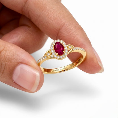 Ruby Halo Ring