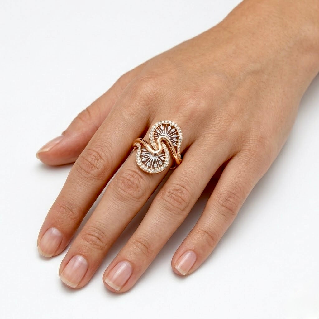 Peacock Whispers Statement Ring