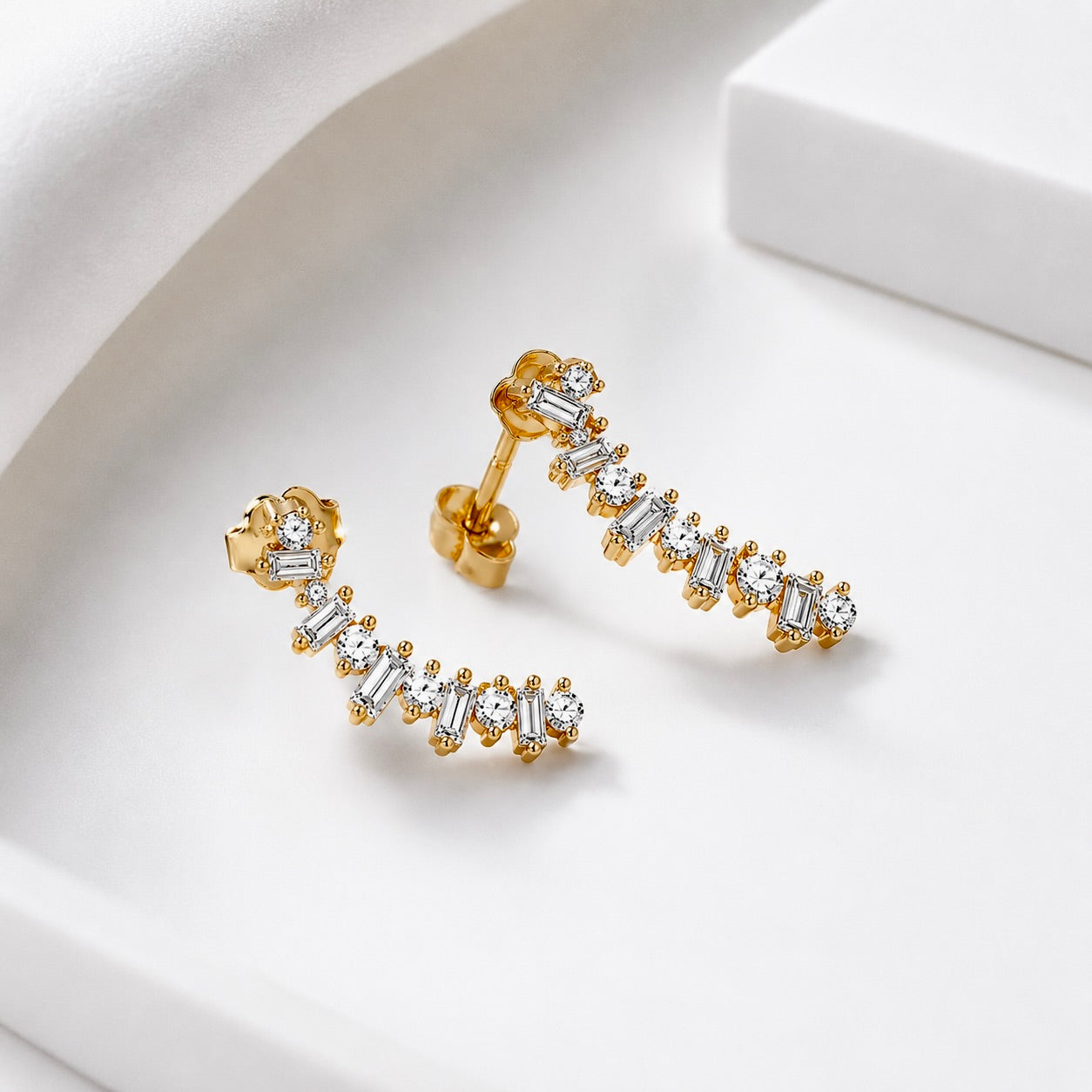 Geometric Diamond Ear Climbers