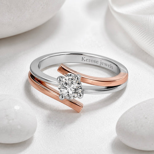 Duo-Tone Solitaire Ring
