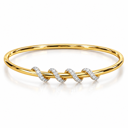 Spiral Diamond Wrap Bangle