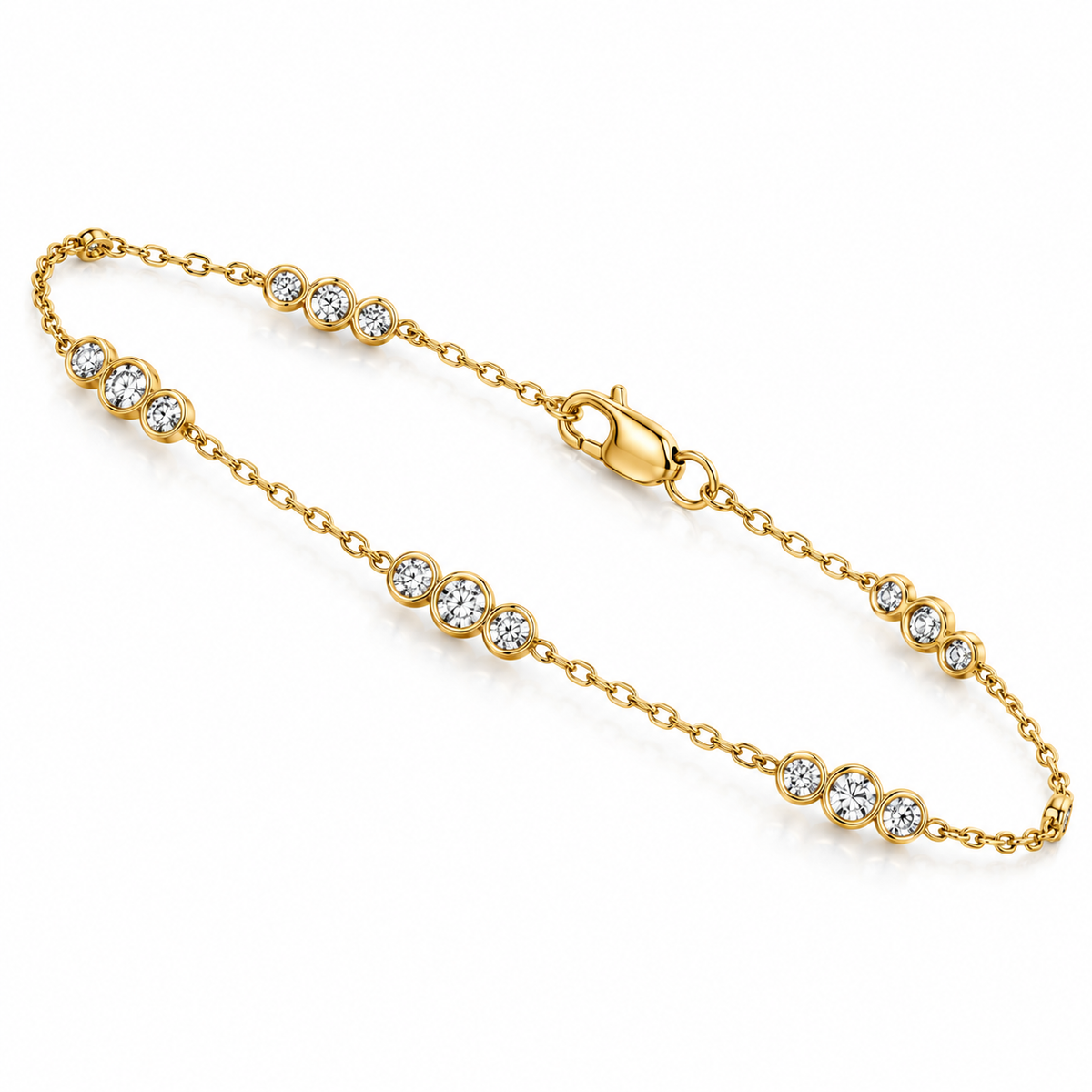 Bezel Trio Station Bracelet