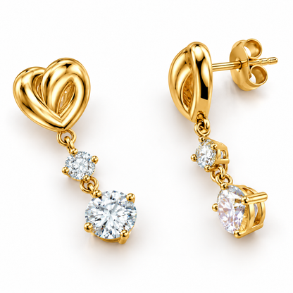 Interlocking Heart Drop Earrings