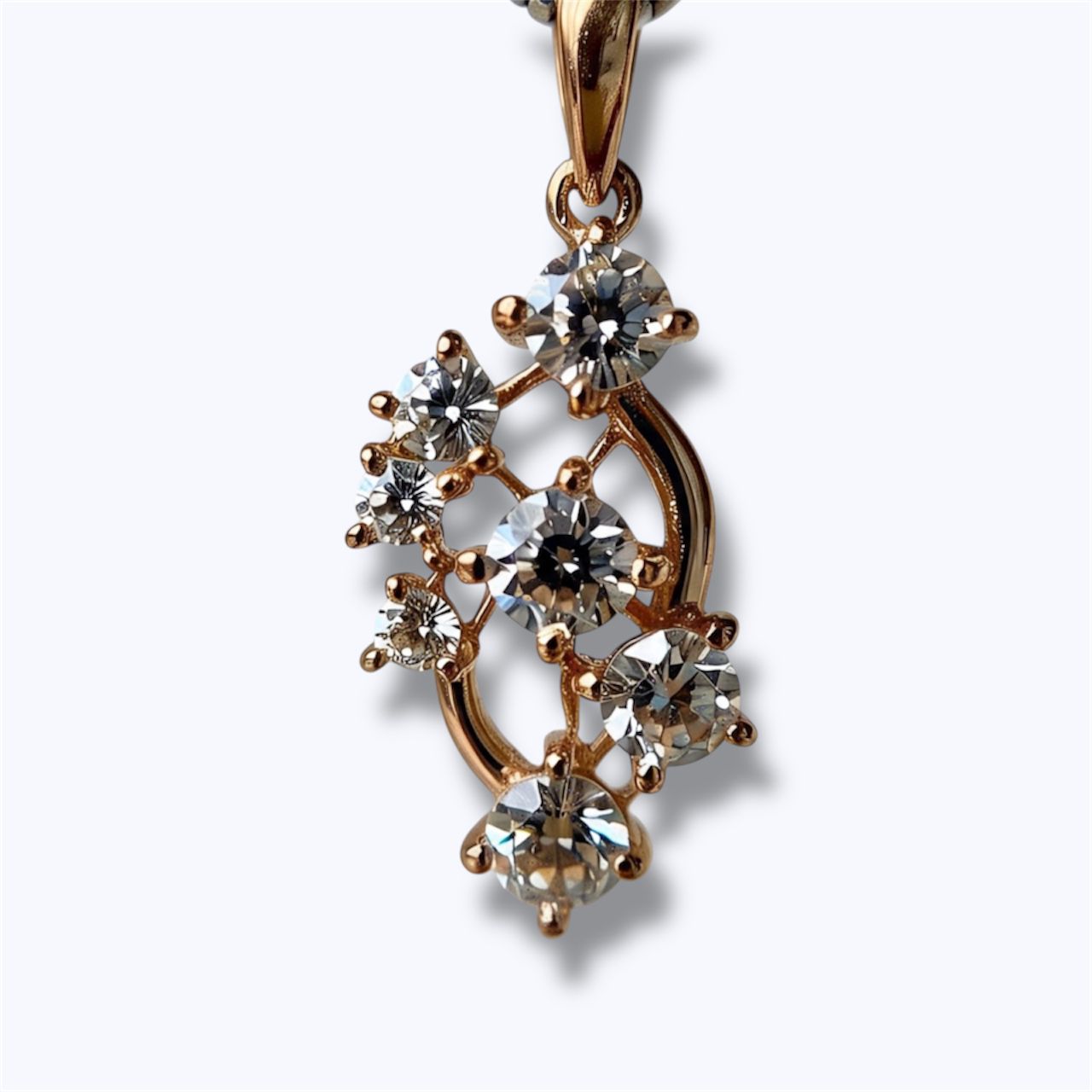 Lab Diamonds in 18k Rose Gold Pendent Attractive Look
